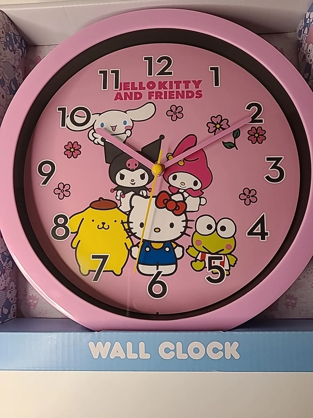 Hello Kitty Blue and Red Logo Wall Clock Packaging